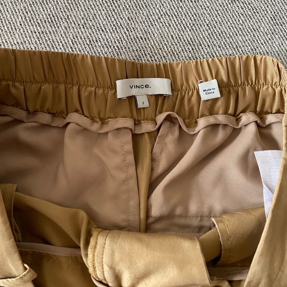 VINCE Cropped Silk Trousers in Sun Khaki Size 2 - Picture 4 of 7